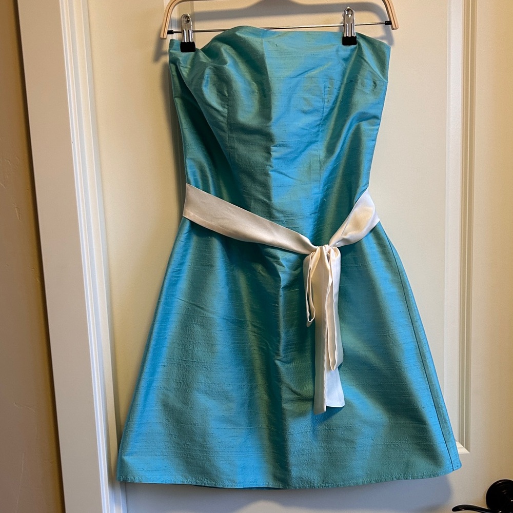 LENA MEDOYEEF 100% Shantung Silk Strapless Mini Dress - Beyond Adorable!